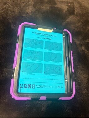 Purple and Black Shockproof Tablet Case -Durable Protective Cover for ipad mini6